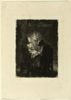 The Vigil, 1856. Creator: Jean Francois Millet.