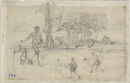 The Devil Sowing, 1848/52. Creator: Jean Francois Millet.