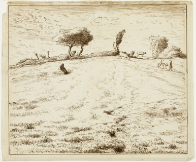 Landscape - Hillside in Gruchy, Normandy, 1869/70. Creator: Jean Francois Millet.