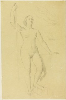 Study for Joan of Arc, and Sketches of Hands, c. 1851. Creator: Jean-Auguste-Dominique Ingres.