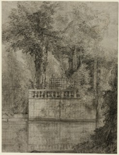 Lattice Work and Reflecting Pool at Arcueil, 1744/47. Creator: Jean-Baptiste Oudry.