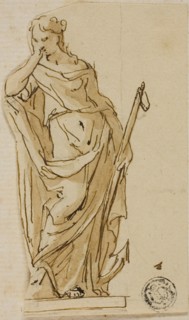 Hope: Design for the Unexecuted Monument to the First Duke of Marlborough, c. 1733. Creators: John Michael Rysbrack, Sir James Thornhill.