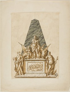 Unexecuted Design for the Monument to the First Duke of Marlborough, c. 1733. Creators: John Michael Rysbrack, Sir James Thornhill.