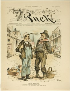 After Election, from Puck, published November 5, 1890. Creator: Joseph Keppler.