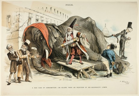 A Bad Case of Consumption, from Puck, 1890. Creator: Joseph Keppler.