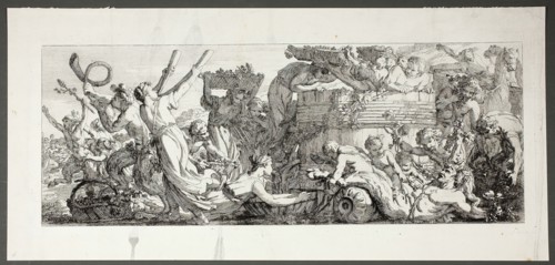 Arrival at the Grape Press, plate four of four from Le Travaux de la Vendange, 1750. Creator: Joseph-Marie Vien the Elder.