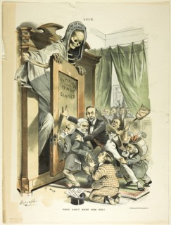 They Can't Keep Him Hid, from Puck, n.d. Creator: Louis Dalrymple.
