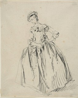 Study: Young Woman Standing Hand on Hip, n.d. Creator: Nicolas Lancret.