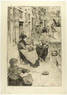 Bead Stringers, 1882. Creator: Otto Henry Bacher.