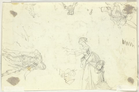 Sheet of Sketches: Men and Women, n.d. Creator: Pierre Antoine Mongin.