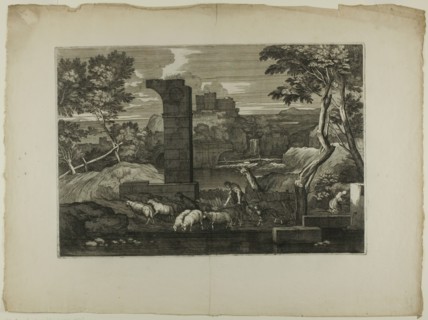 Landscape with a Shepherd and His Flock, 1668–71. Creator: Sébastien Bourdon.