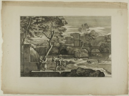 The Good Samaritan Takes the Wounded Man from his Donkey, 17th century. Creator: Sébastien Bourdon.