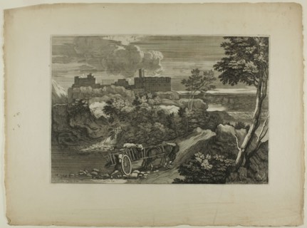 Two Carters Pushing Their Cart and Animals, 1668–71. Creator: Sébastien Bourdon.