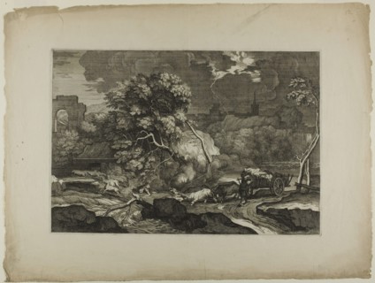 Cart Drawn by Two Pairs of Oxen in a Storm, 17th century. Creator: Sébastien Bourdon.
