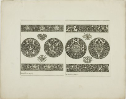 Plate Six, from Book of Ornament, 1704. Creator: Simon Gribelin.
