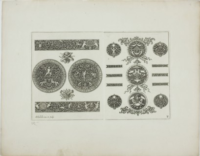 Plate Eight, from Book of Ornament, 1704. Creator: Simon Gribelin.