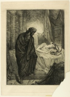 Yet She Must Die, plate eleven from Othello, 1844. Creator: Theodore Chasseriau.