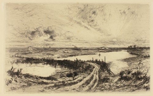 Sunrise, The Pond, East Hampton, 1883. Creator: Thomas Moran.