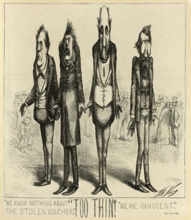 We Know Nothing about the Stolen Vouchers, 1871. Creator: Thomas Nast.