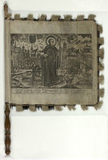 Religious Banner with Scenes of Saint Winnock, 1717. Creator: Unknown.