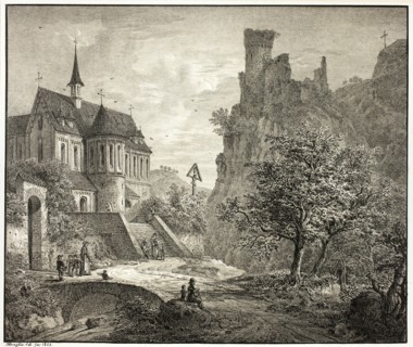 Church at Kobern on the Mosel, 1823. Creator: Domenico Quaglio II.