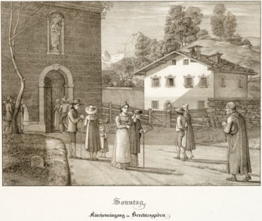 Sunday: Going to Church Near Berchtesgaden, 1823. Creator: Ferdinand Olivier.