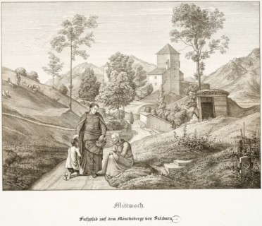 Wednesday: Footpath on the Mönchsberg Near Salzburg, 1823. Creator: Ferdinand Olivier.