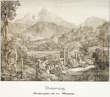 Thursday: Berchtesgaden and the Watzmann, 1823. Creator: Ferdinand Olivier.
