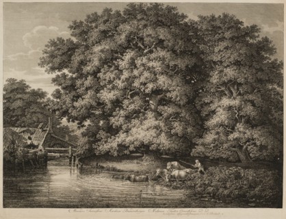 A Farmer Driving his Cattle into the Water, 1780. Creator: Johann Christian Reinhart.