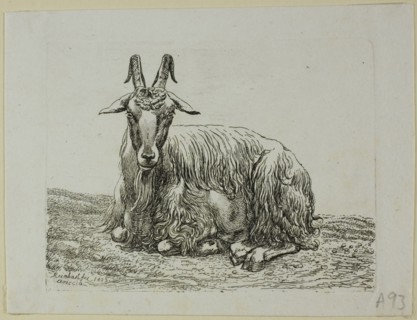 Lying Goat, from Die Zweite Thierfolge, 1800. Creator: Johann Christian Reinhart.