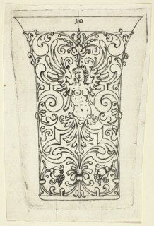 Plate 10, from twenty ornamental designs for goblets and beakers, 1604. Creator: Master AP.