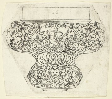Plate 16, from twenty ornamental designs for goblets and beakers, 1604. Creator: Master AP.