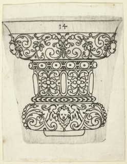 Plate 14, from XX Stuck zum (ornamental designs for goblets and beakers), 1601. Creator: Master AP.