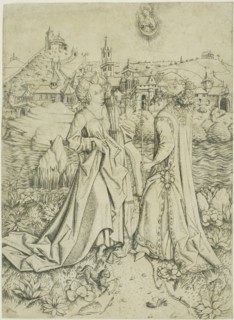 Augustus and the Sibyl, c. 1450. Creator: Master ES.