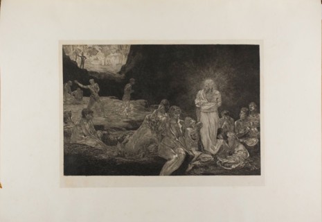 Christ and the Women Sinners, plate thirteen from A Life, 1884. Creator: Max Klinger.