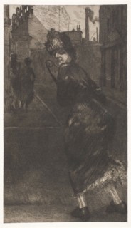 On the Street, plate nine from A Life, 1884. Creator: Max Klinger.