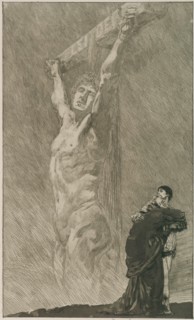 Suffer!, plate fourteen from A Life, 1884. Creator: Max Klinger.