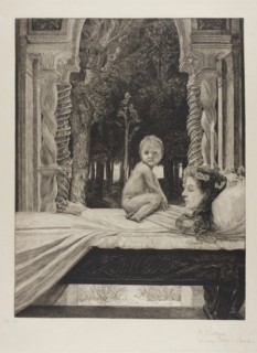 Dead Mother, plate ten from On Death, Part II, 1889. Creator: Max Klinger.