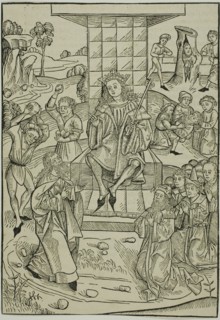 The Stoning of Zacharias and Isaias, page 9 from the Treasury (Schatzbehalter), 1491. Creator: Michael Wolgemut.