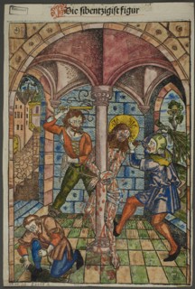 The Scourging of Christ (verso), and The Israelites Enslaved in Egypt (recto), from..., 1929. Creator: Michael Wolgemut.