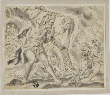 Hercules, Cerberus and the Mares of Diomedes, n.d. Creator: Unknown.
