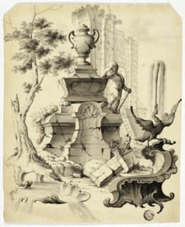 Rococo Tomb in Ruins, 18th century. Creator: Unknown.