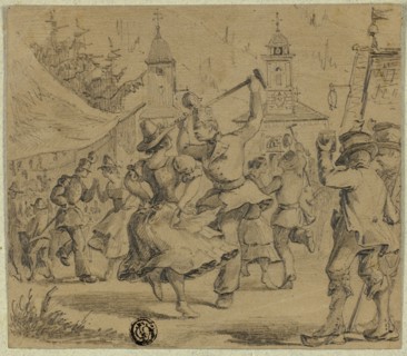 Women and Soldiers Dancing in Village Square, n.d. Creator: Unknown.
