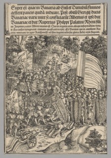 Bavarian War, plate 18 from Historical Scenes from the Life of Emperor..., printed c. 1520. Creator: Wolf Traut.