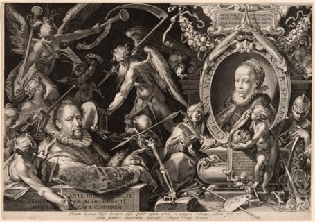 Portrait of Bartolomaeus Spranger with an Allegory of the Death of His Wife, Christina Müller,1600. Creator: Aegidius Sadeler II.