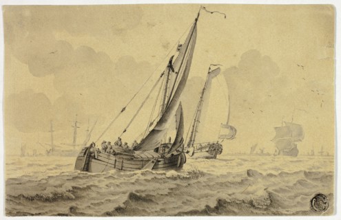 Boats in Full Sail, n.d. Creator: Cornelis Ouboter van der Grient.