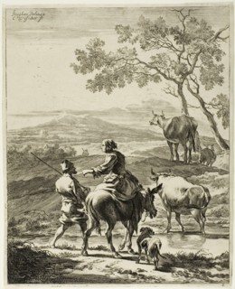 Woman on a Donkey, 1650/60. Creator: Cornelis de Visscher.