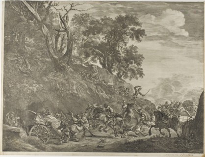 Attack on a Convoy, n.d. Creator: Cornelis de Visscher.