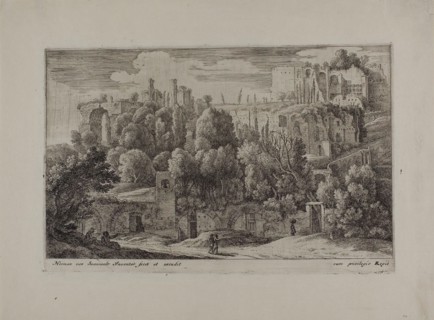 Antique Ruins of an Amphitheater, 1650-55. Creator: Herman van Swanevelt.
