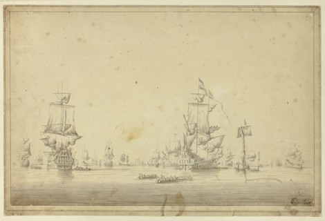 Fleet of Ships Anchored at Sea, n.d. Creator: Unknown.